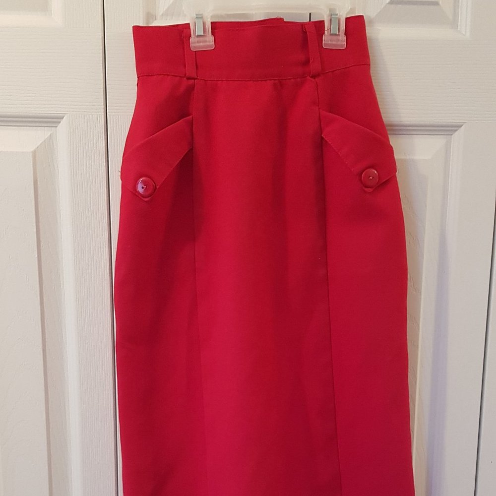 Vintage red pencil skirt